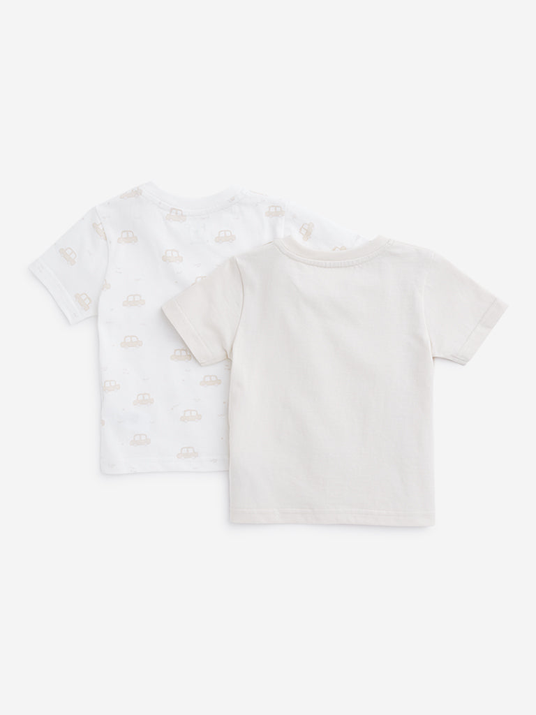 HOP Baby Multicolour Printed T-Shirt - Pack of 2