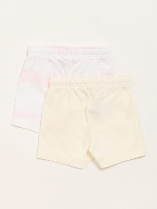 HOP Baby Multicolor Assorted Cotton Shorts - Pack of 2