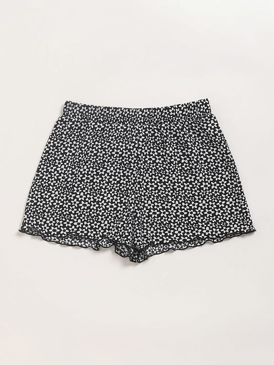 Y&F Kids Black Floral Shorts