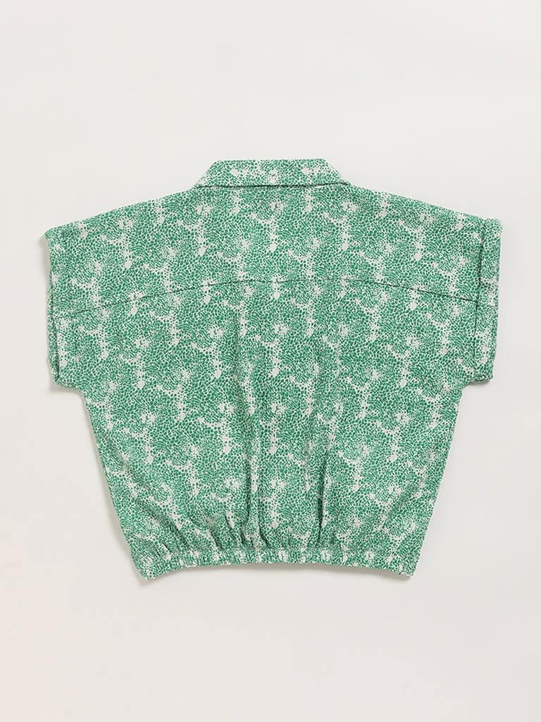 Y&F Kids Green Crop Shirt