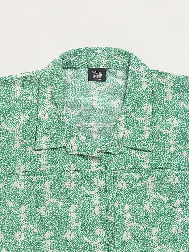 Y&F Kids Green Crop Shirt