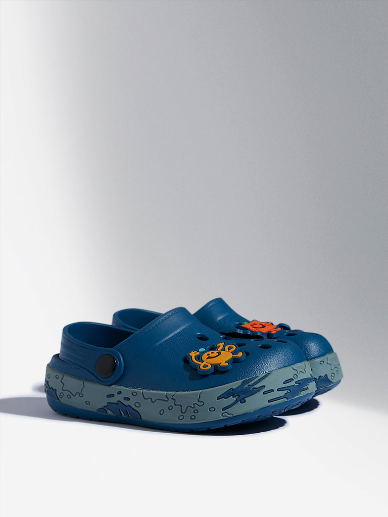 Yellow Navy Applique Clogs