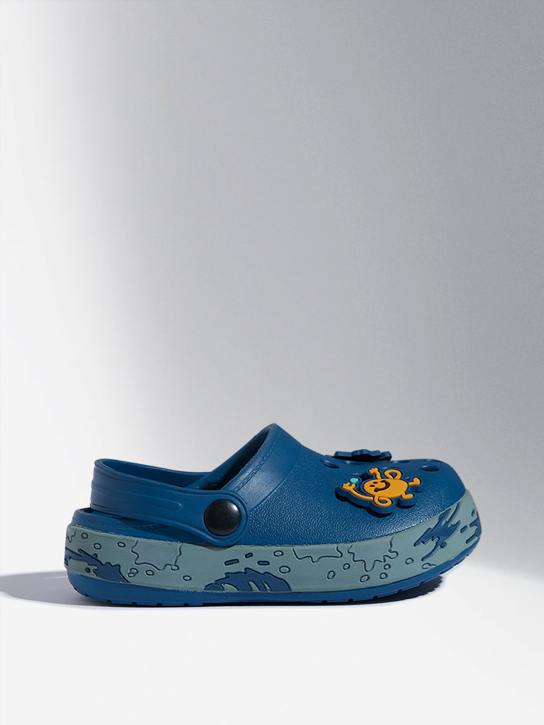 Yellow Navy Applique Clogs