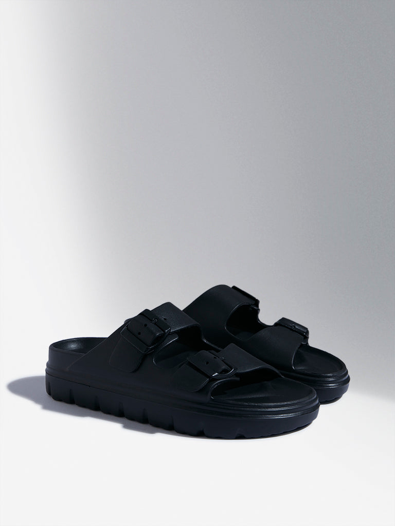 LUNA BLU Black Double Band Flip-Flop