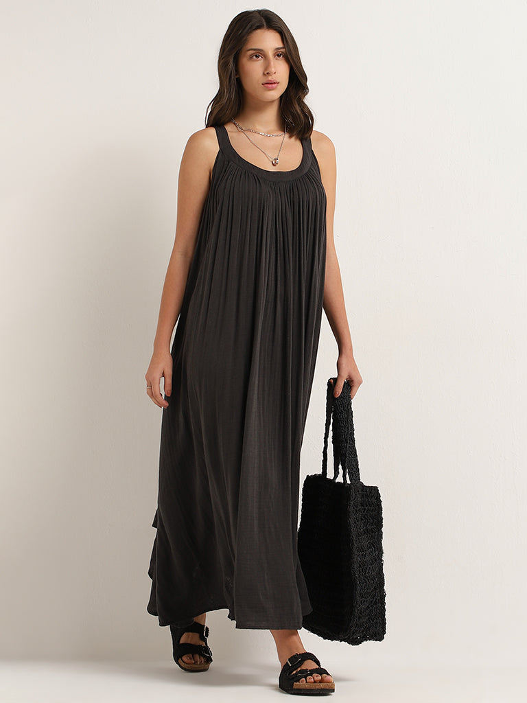 Wunderlove Black Cotton Maxi Dress