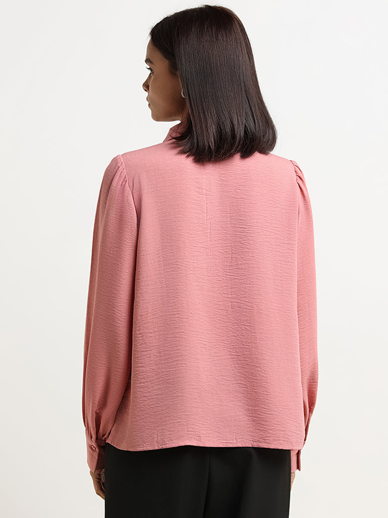 Wardrobe Pink Pintuck Shirt