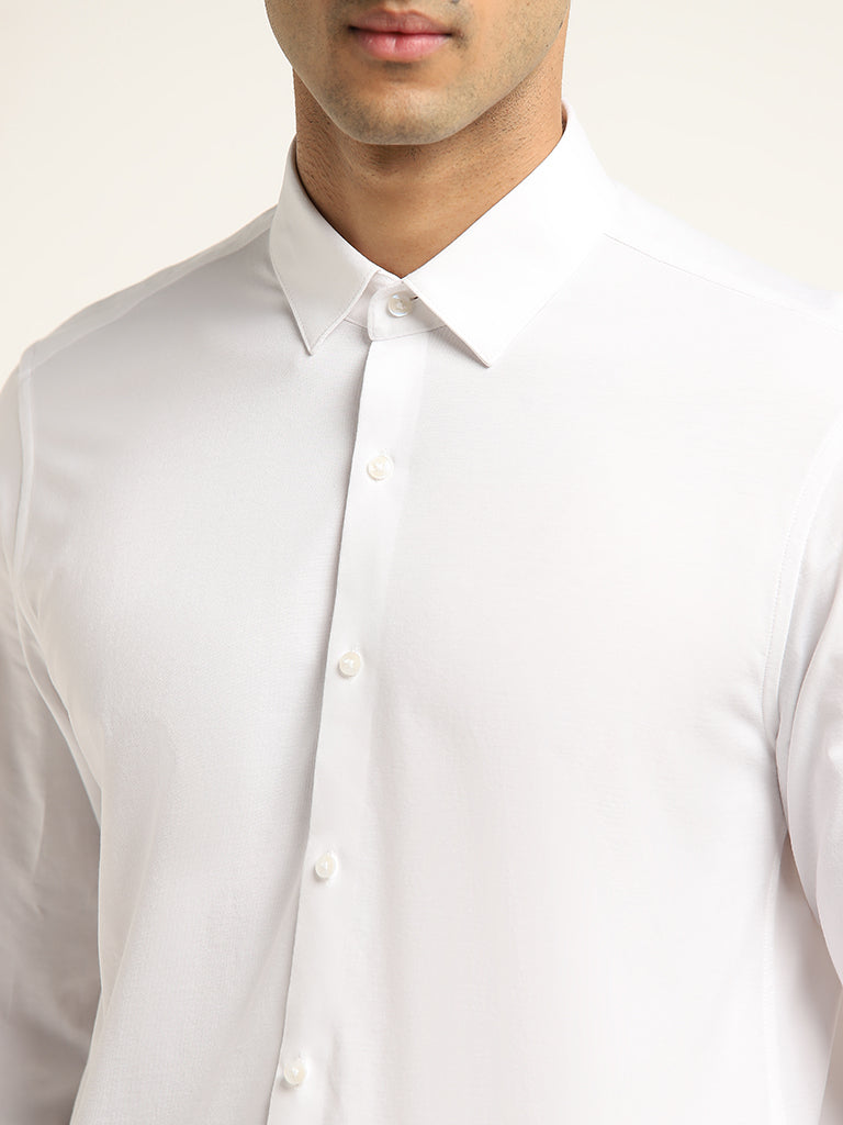 WES Formals White Slim Fit Shirt