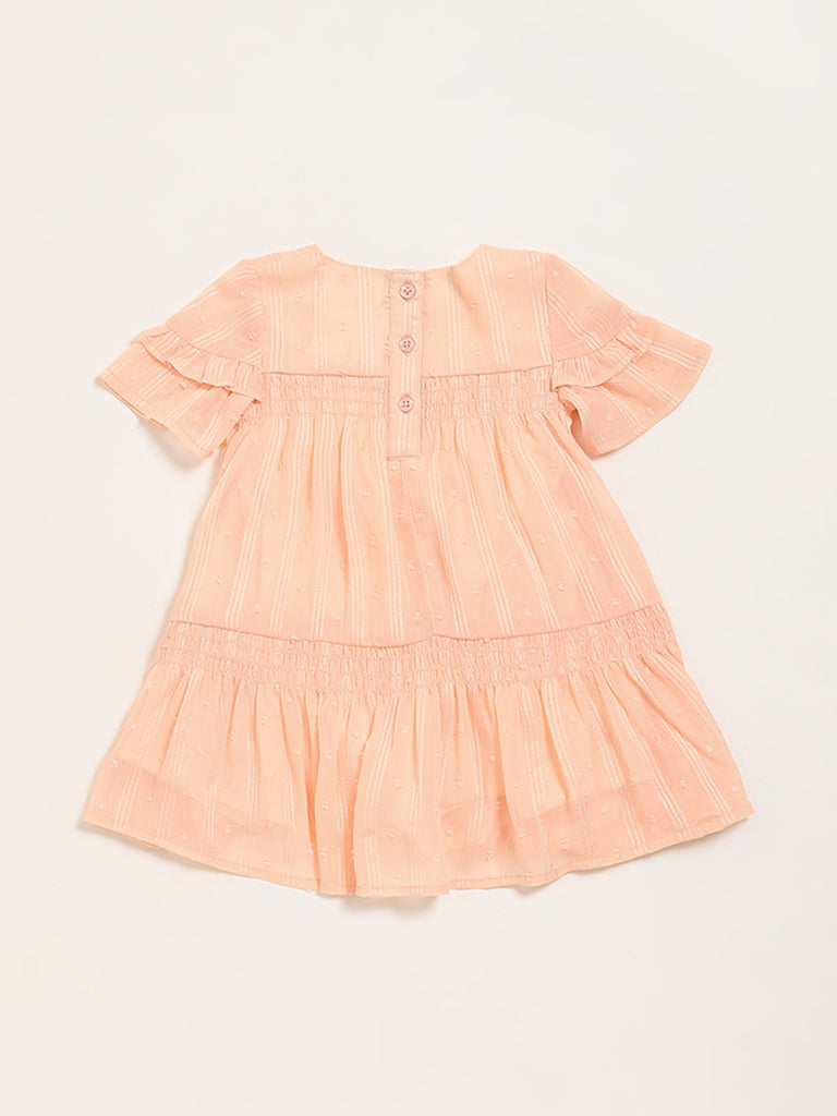 HOP Baby Peach Tiered A-Line Dress