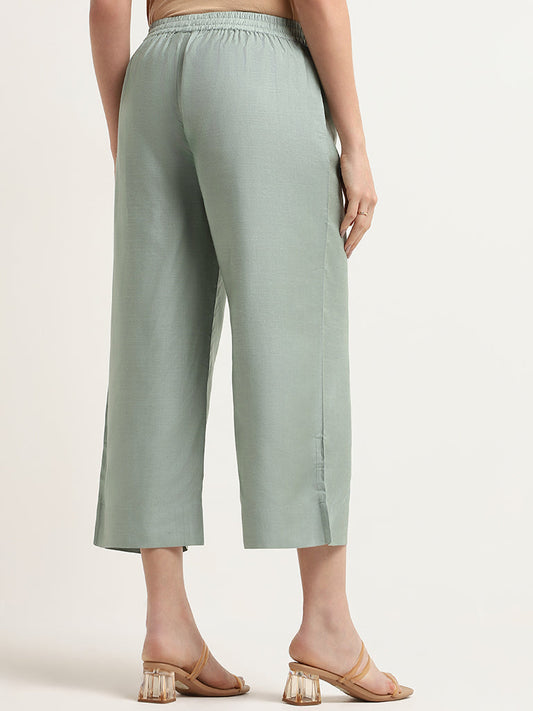 Zuba Green Straight-Leg Pants