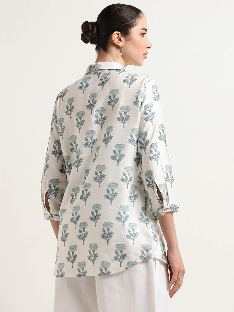 Zuba White Printed Tunic