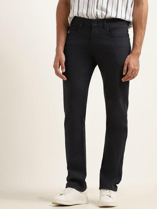 Ascot Navy Straight Mid-Rise Jeans