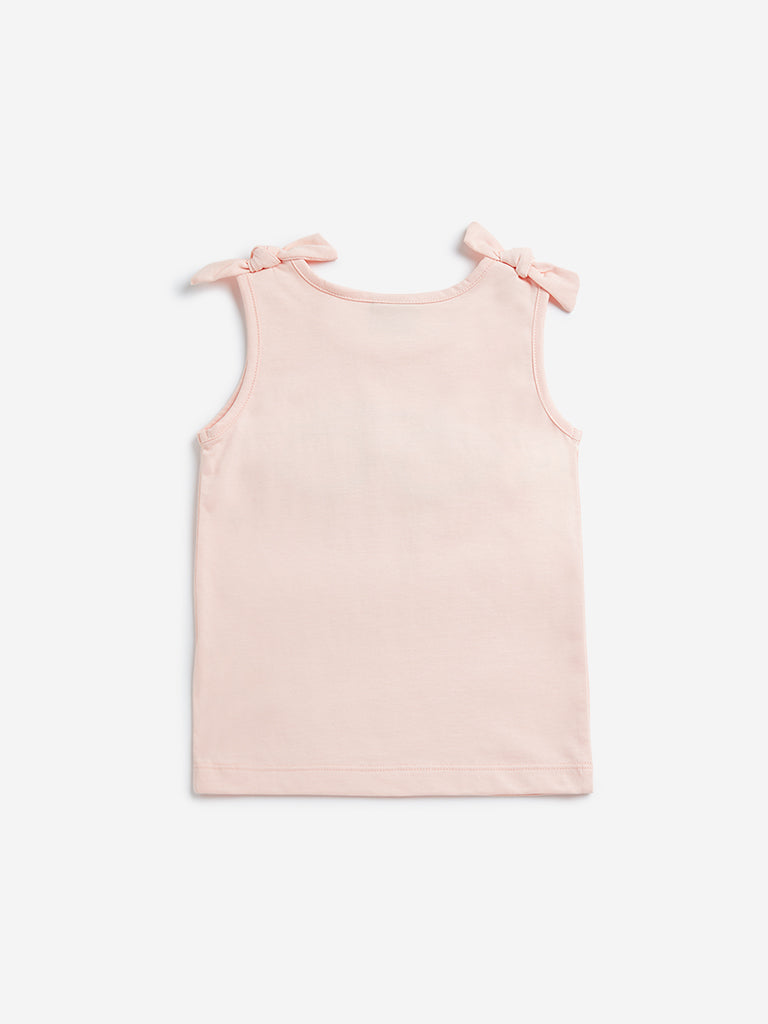 HOP Kids Peach Sunglass Printed T-Shirt