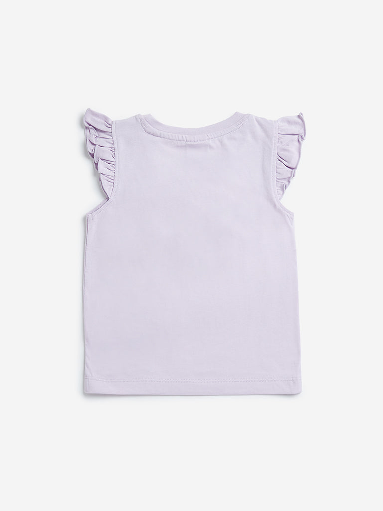 HOP Kids Lilac Printed T-Shirt