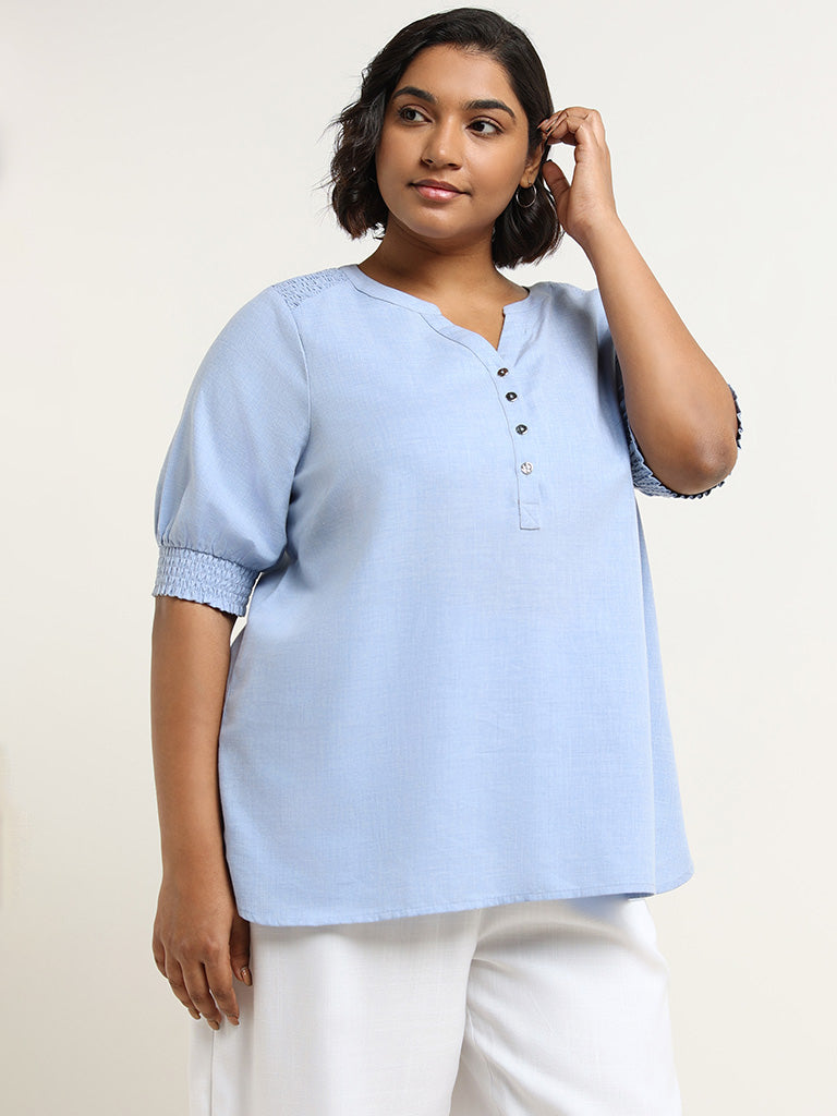 Gia Light Blue Plain Top