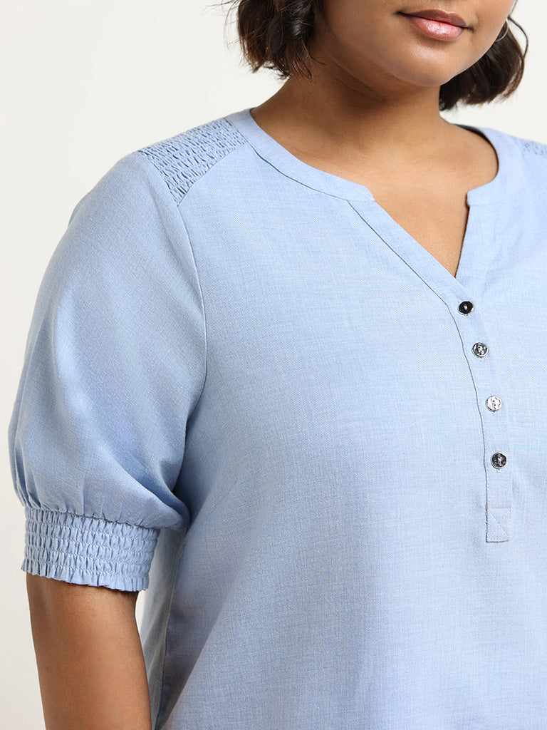 Gia Light Blue Plain Top