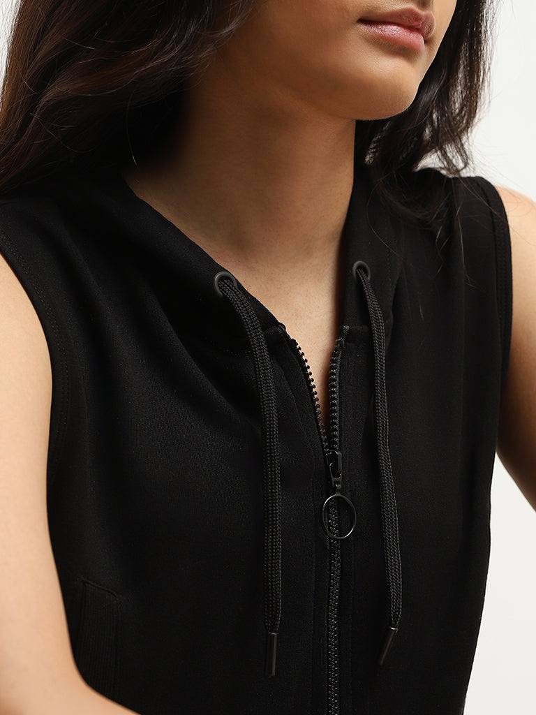 Studiofit Black Crop Zipper Jacket