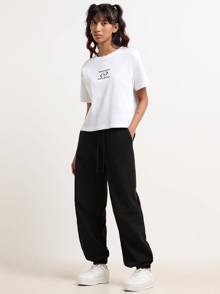 Studiofit White Relaxed-Fit T-Shirt