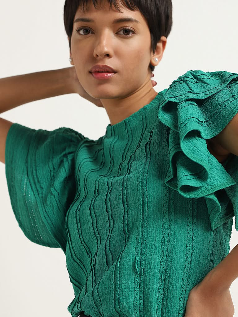 Wardrobe Green Layered Sleeves Top