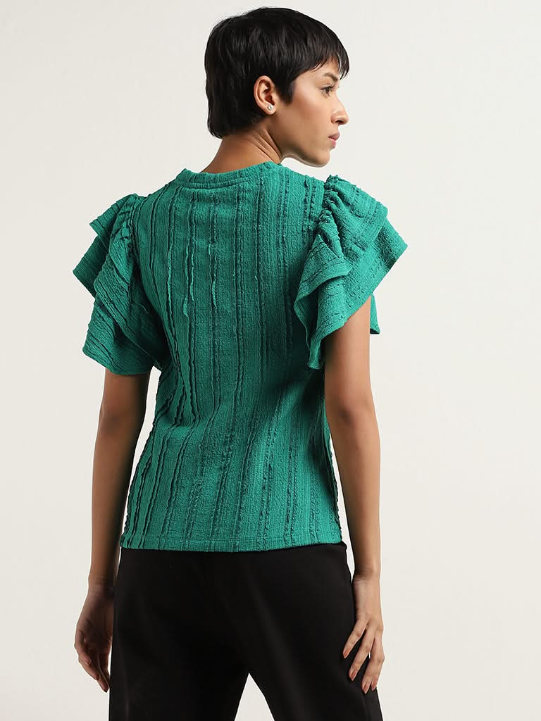 Wardrobe Green Layered Sleeves Top