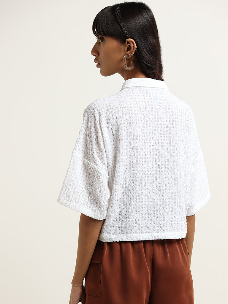 Nuon White Textured Shirt