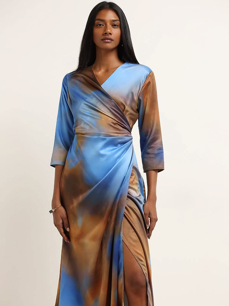 Wardrobe Blue Wrap Dress