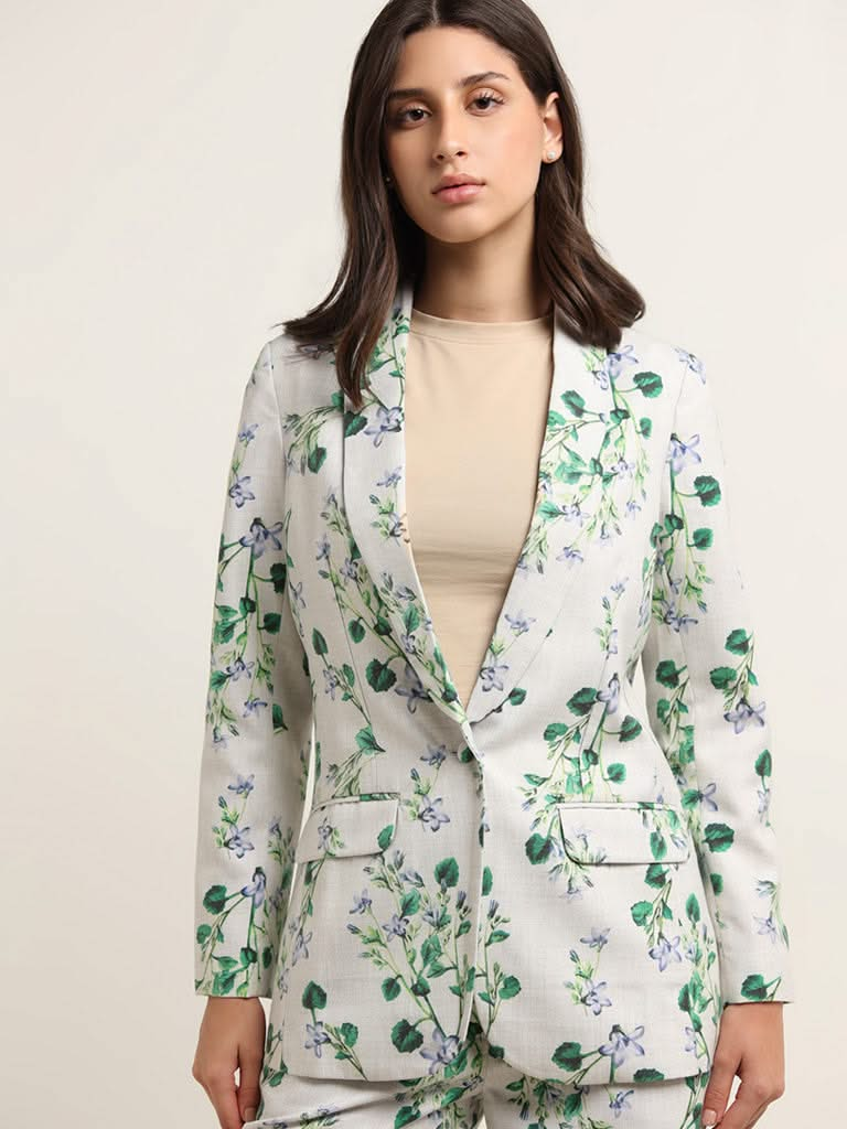 Wardrobe Multicolour Floral Printed Blazer