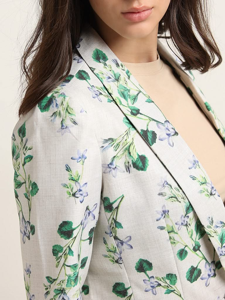 Wardrobe Multicolour Floral Printed Blazer