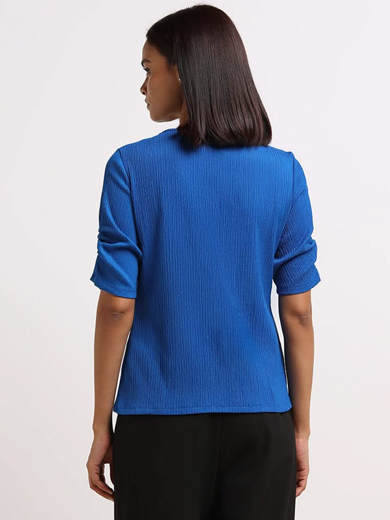 Wardrobe Blue Crinkled Top