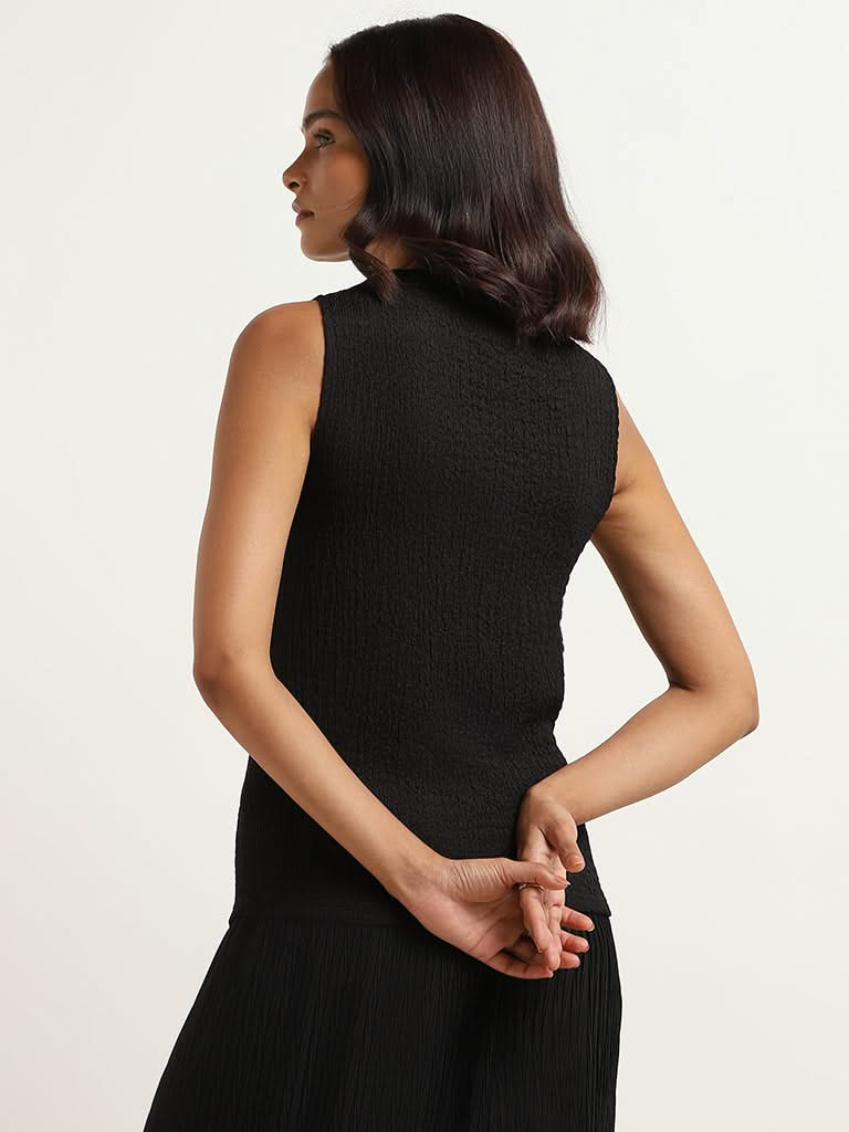 Wardrobe Black Textured Top