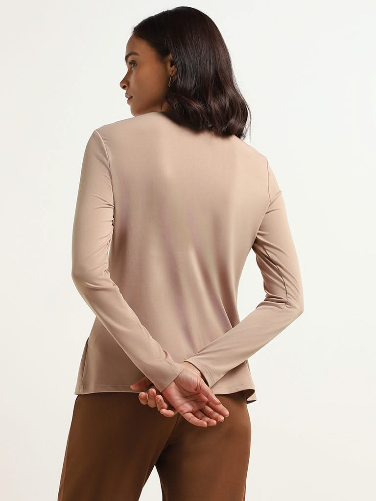 Wardrobe Dark Beige Ruched Top