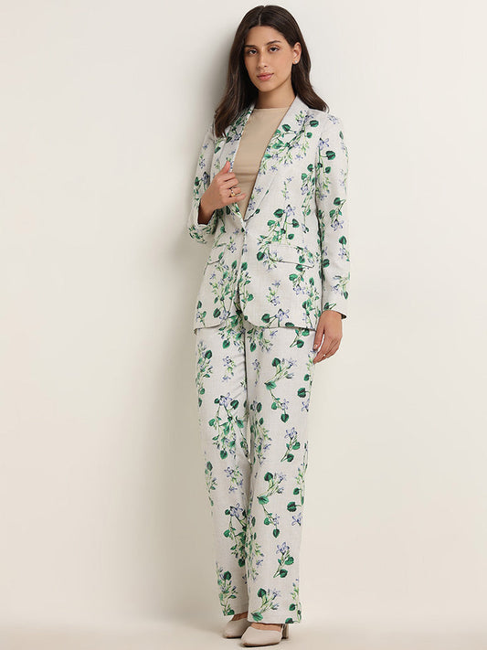 Wardrobe Multicolour Floral Design Mid-Rise Trousers