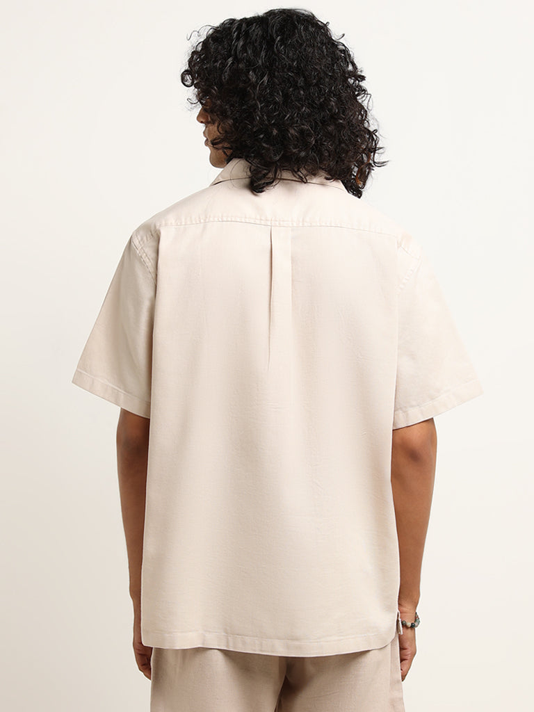 ETA Beige Cotton Relaxed-Fit Shirt