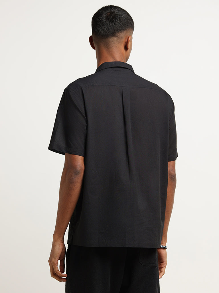 ETA Black Cotton Relaxed Fit Shirt