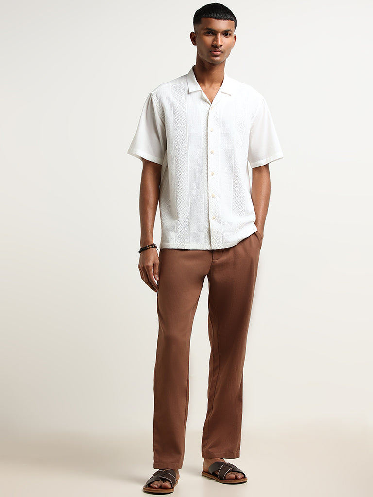 ETA Off-White Cotton Relaxed Fit Shirt