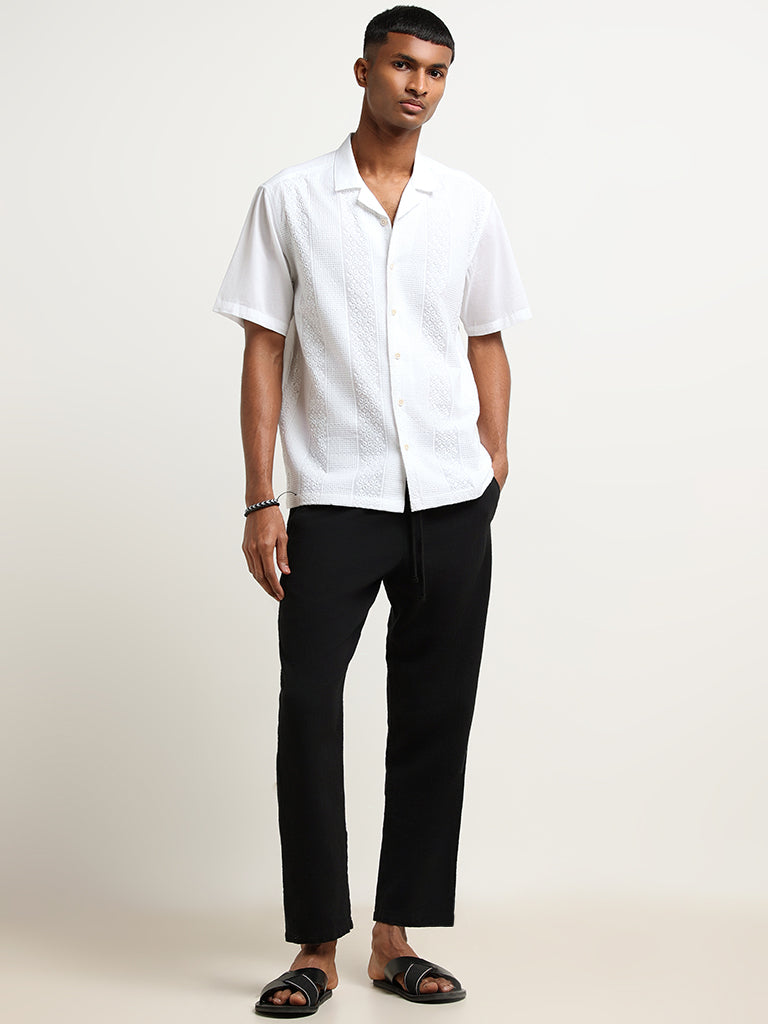 ETA White Cotton Relaxed Fit Shirt