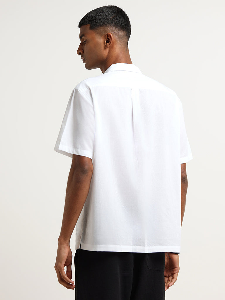 ETA White Cotton Relaxed Fit Shirt