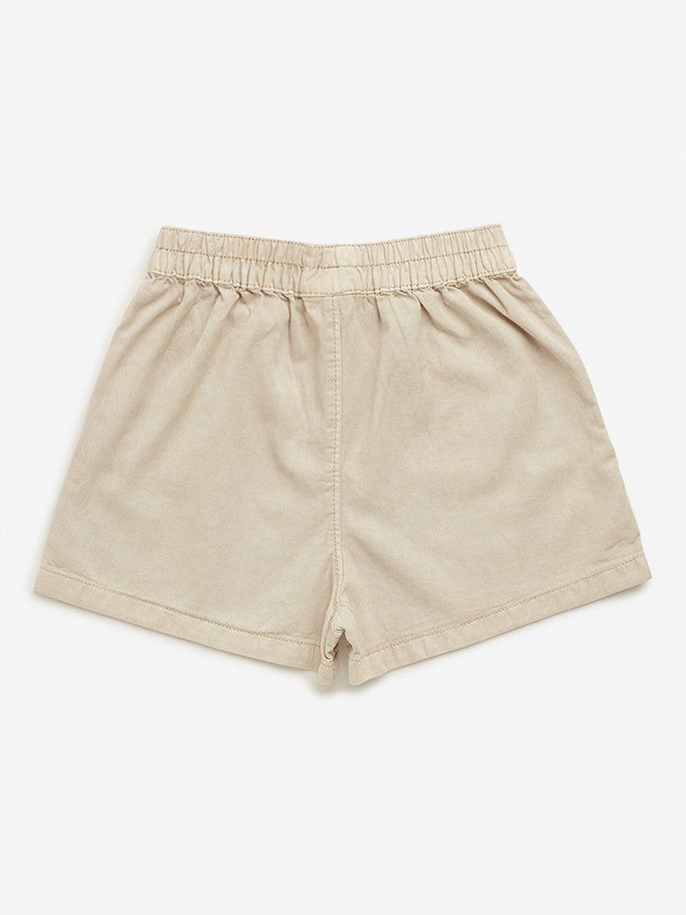 Y&F Kids Beige Mid Rise Shorts