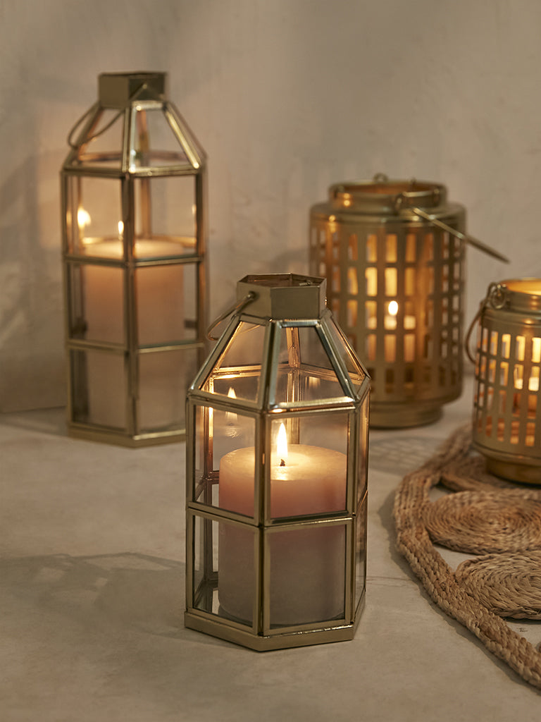 Westside Home Gold Hexagonal Lantern