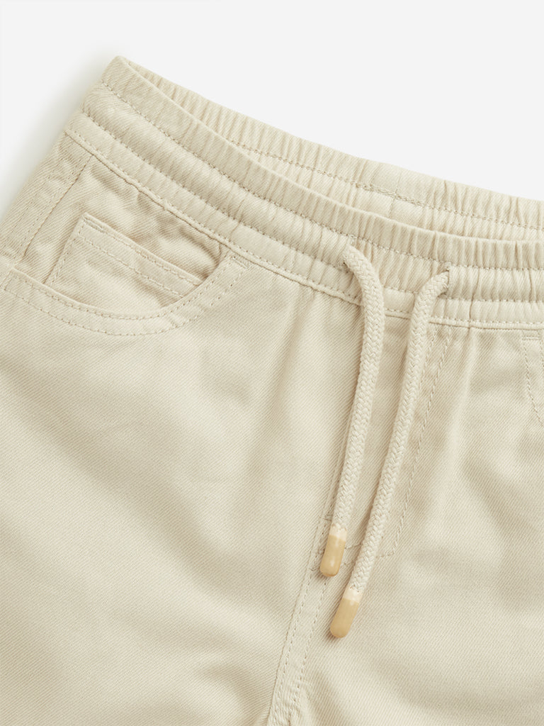 HOP Kids Taupe Mid-Rise Shorts