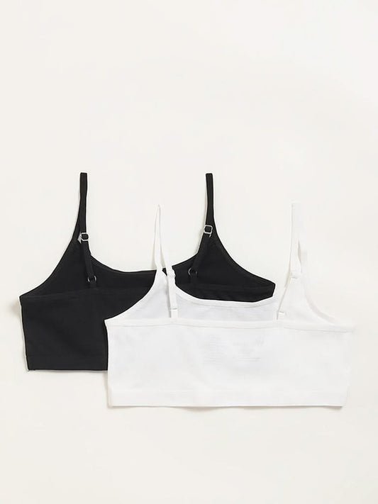 Y&F Kids Black & White Crop Top - Pack of 2