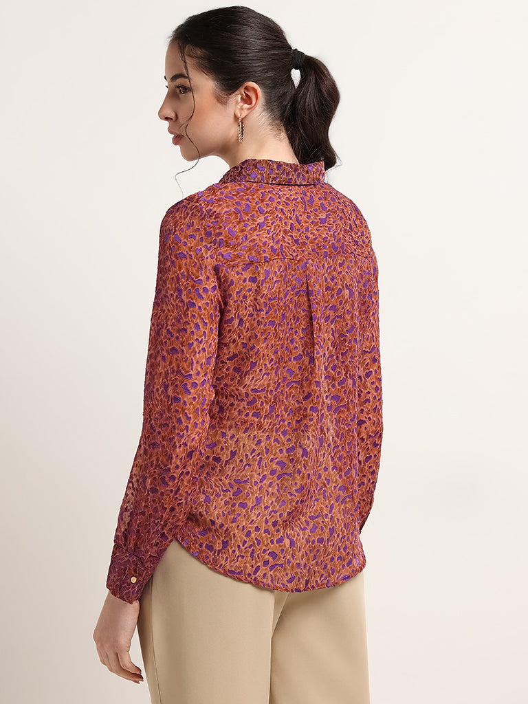 Wardrobe Purple Animal Print Shirt