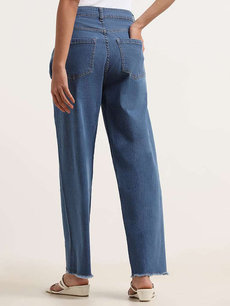 LOV Blue High Rise Wide Leg Jeans