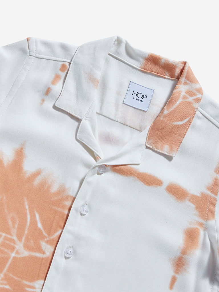 HOP Kids Dusty Orange Abstract Print Shirt