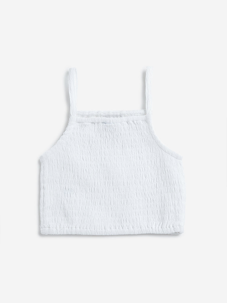 HOP Kids White Smocked Top