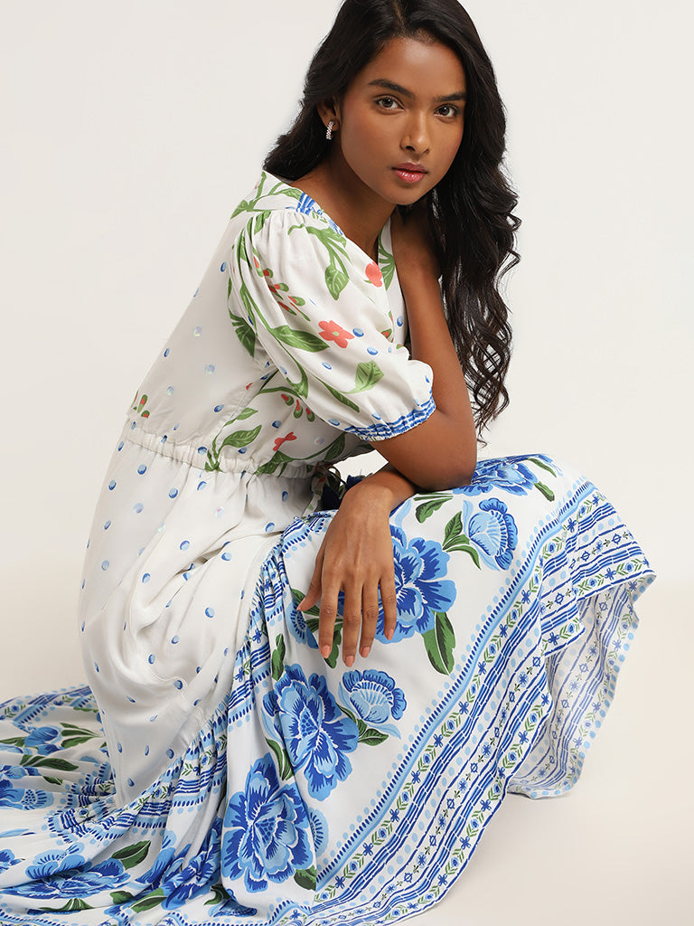 LOV White Floral Maxi Dress