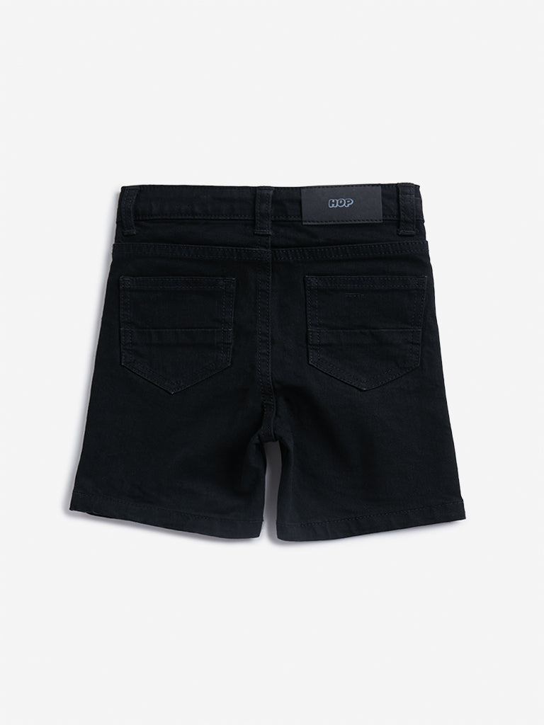 HOP Kids Black Denim Mid Rise Shorts