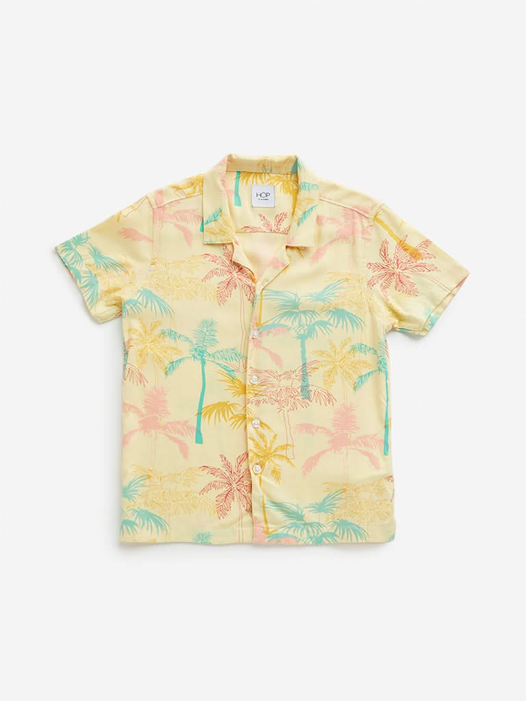 HOP Kids Yellow Tropical Design Shirt