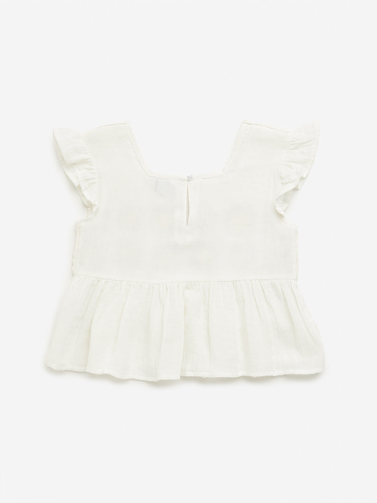 HOP Kids Multicolour Crochet Detailed Top