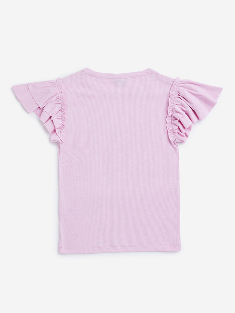 Y&F Kids Pink Ribbed T-Shirt