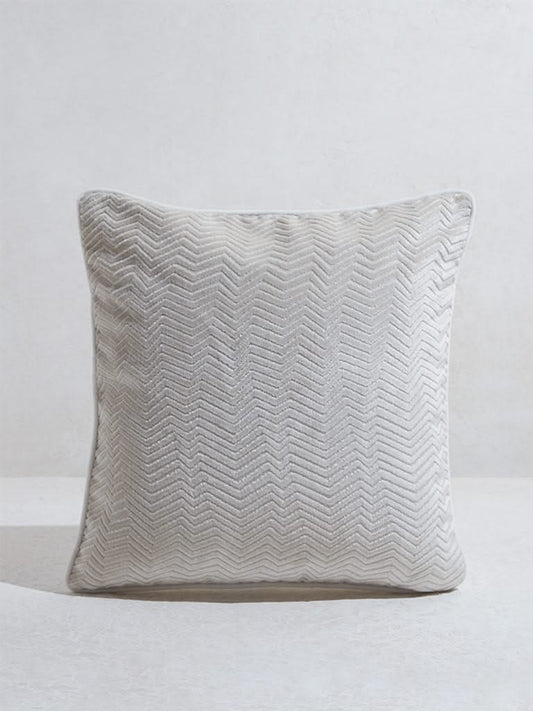 Westside Home Ivory Chevron Design Cushion Cover